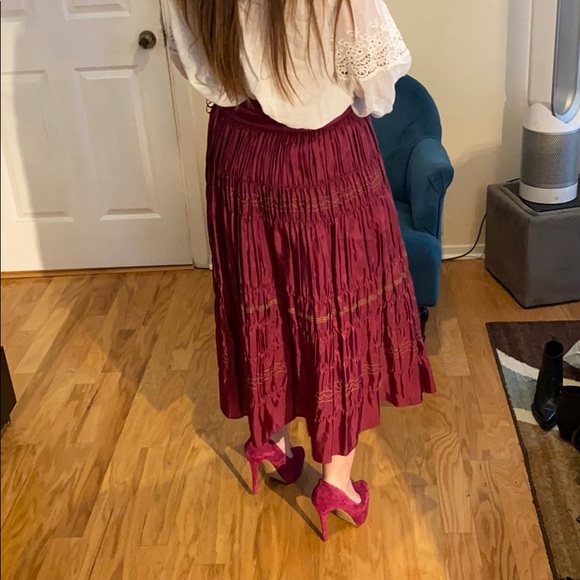 Ideology Budapest boho 100% silk skirt size 10 - Picture 4 of 12